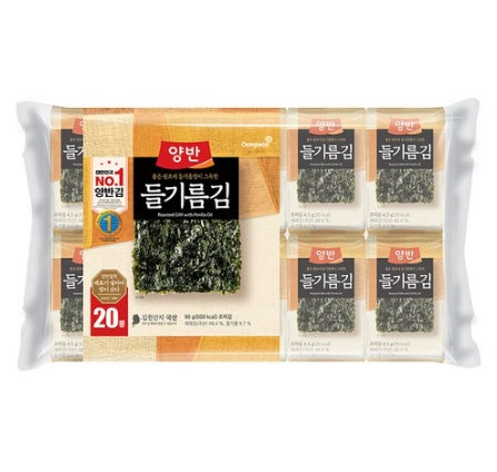 Yangban Perilla Oil Seaweed 4.5g, 20 Packs