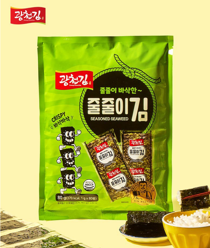 Gwangcheon Crispy Seaweed Strips 80 Pieces, 80g